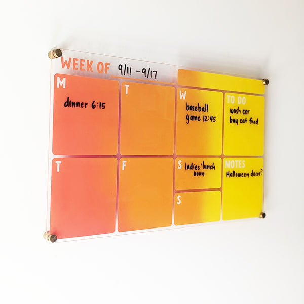 Colorful Weekly Dry Erase Memo Board