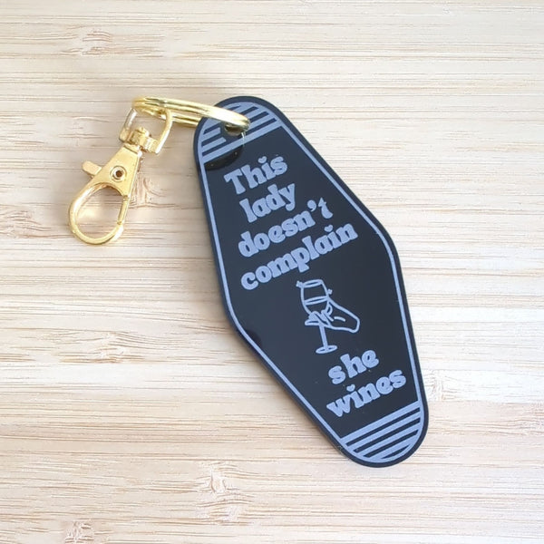 This Mom/Lady Doesn't Complain, She Wines Motel Keychain