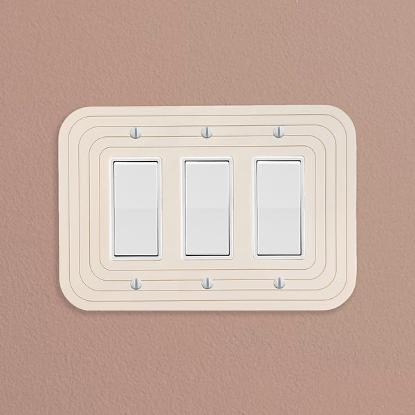 Minimalist Oval Triple Light Switch Plate Cover  - Multiple Options