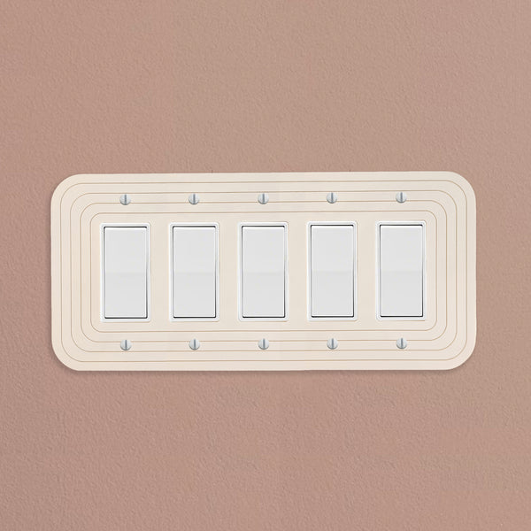 Minimalist Oval 5-Gang Light Switch Plate Cover  - Multiple Options