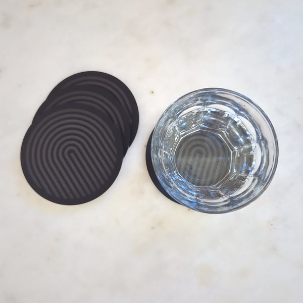 Graphic Arches Acrylic Coasters Set of 4 - Black