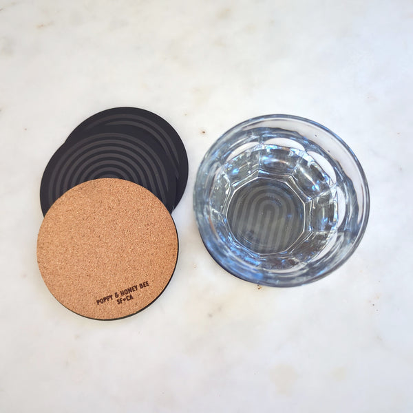 Graphic Arches Acrylic Coasters Set of 4 - Black