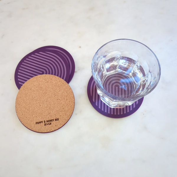 Graphic Arches Acrylic Coasters Set of 4 - Purple