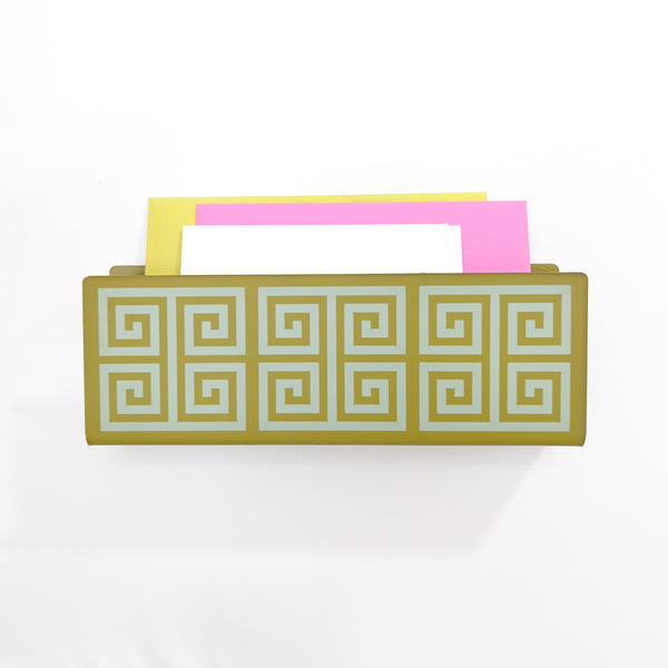 Greek Key Pattern Wall Mail Holder