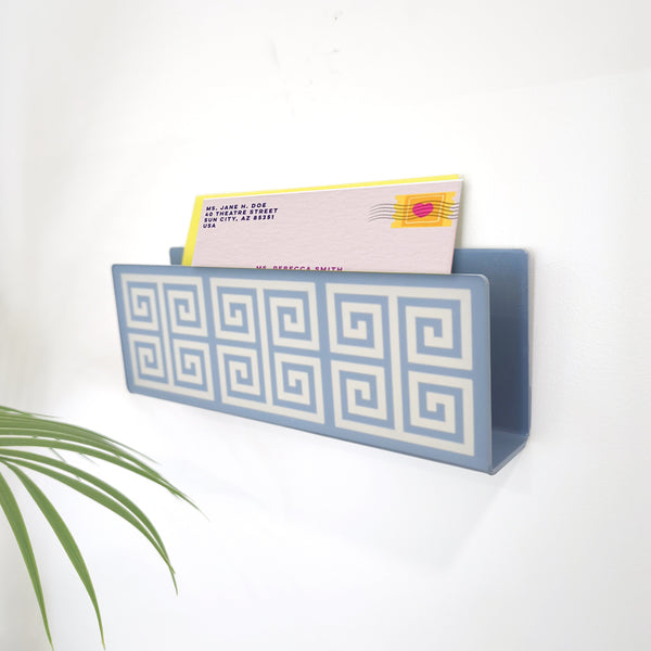 Greek Key Pattern Wall Mail Holder