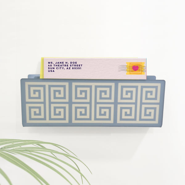 Greek Key Pattern Wall Mail Holder