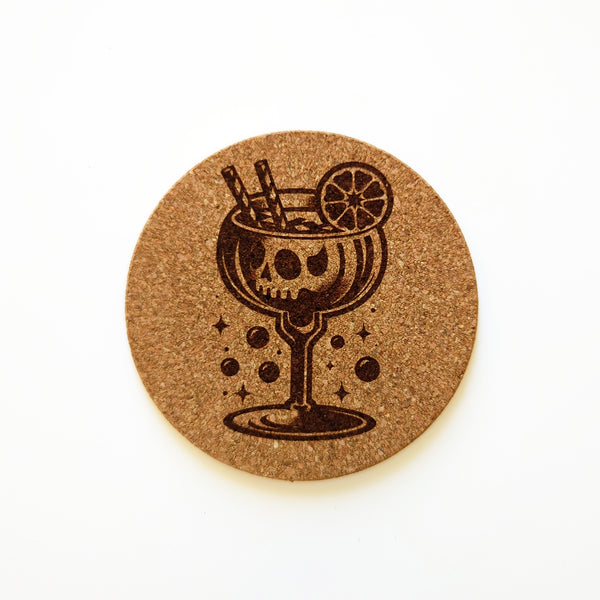Halloween Cocktails Cork Coasters Set of 4
