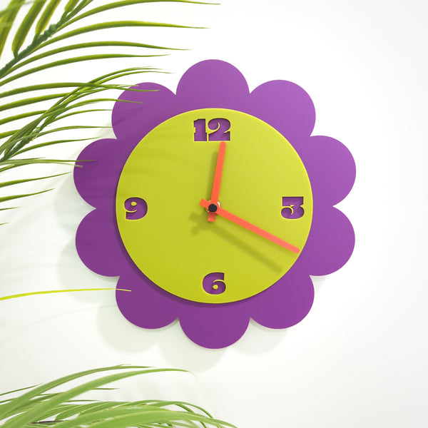 Mod Flower Layered Acrylic Wall Clock