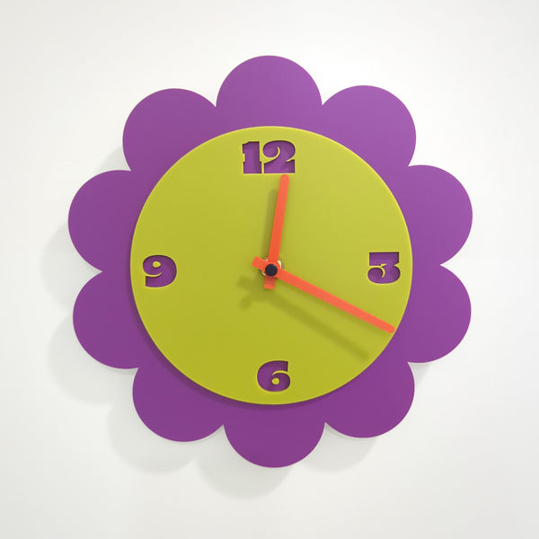 Mod Flower Layered Acrylic Wall Clock
