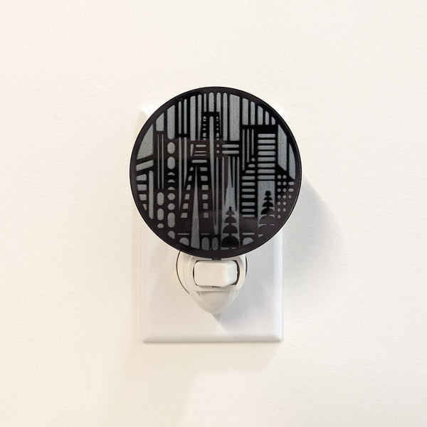 Minimalist Cityscape Mirror Acrylic Night Light