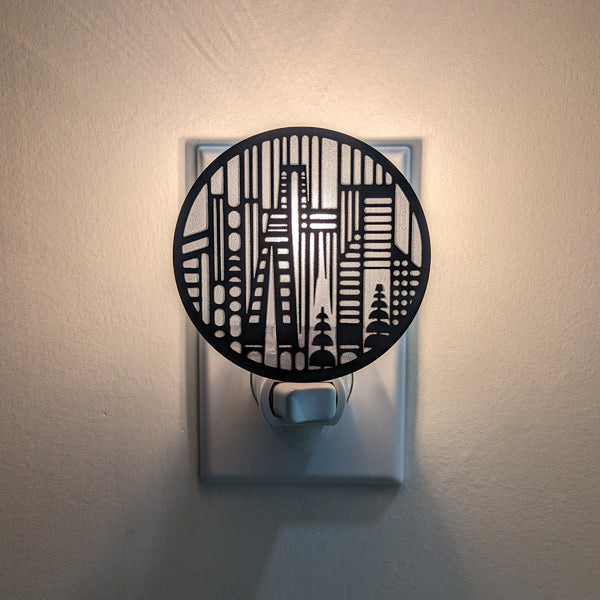 Minimalist Cityscape Mirror Acrylic Night Light