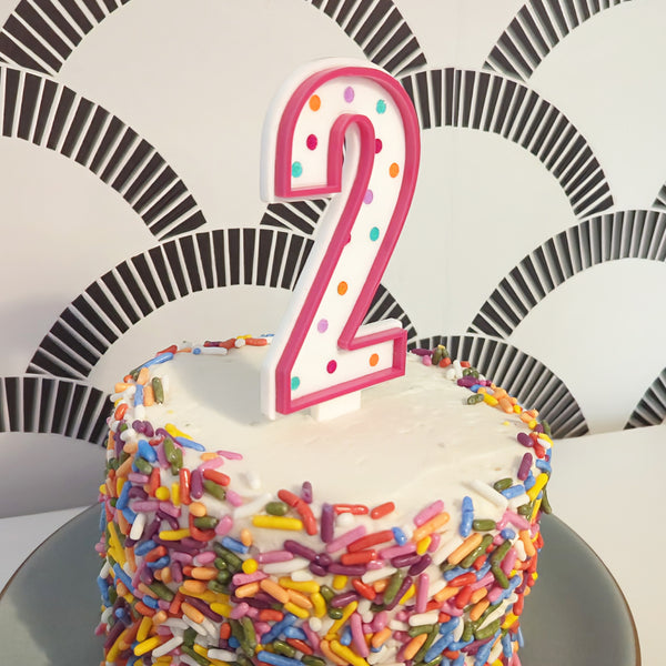 Acrylic Number Faux Birthday Candle Cake Topper