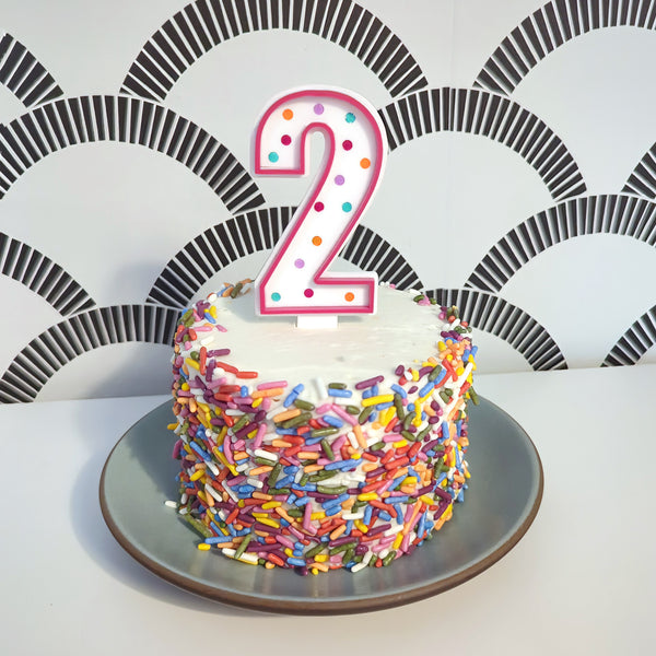 Acrylic Number Faux Birthday Candle Cake Topper
