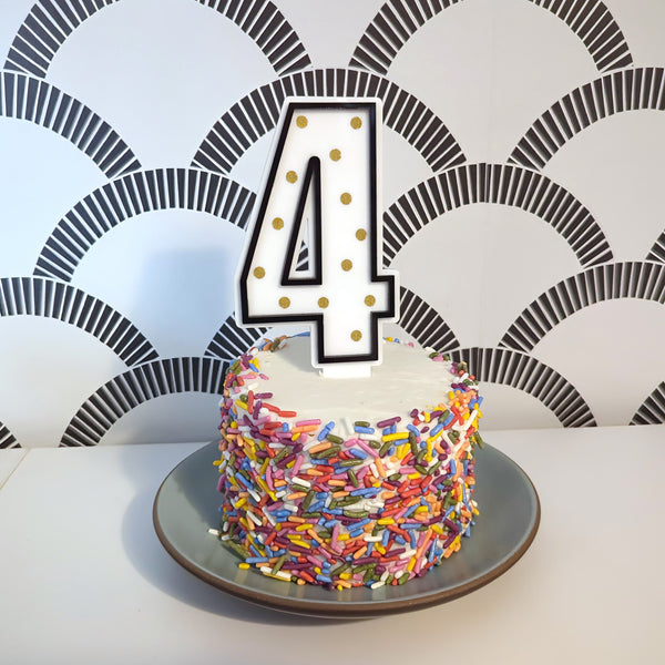Acrylic Number Faux Birthday Candle Cake Topper