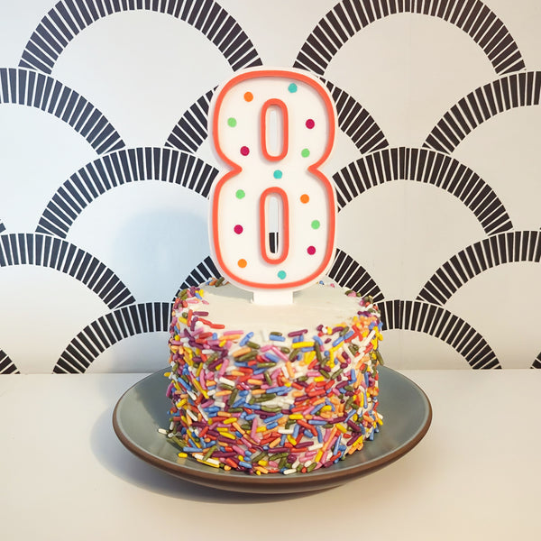 Acrylic Number Faux Birthday Candle Cake Topper