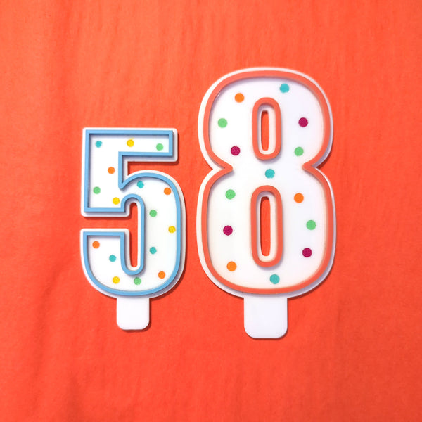 Acrylic Number Faux Birthday Candle Cake Topper
