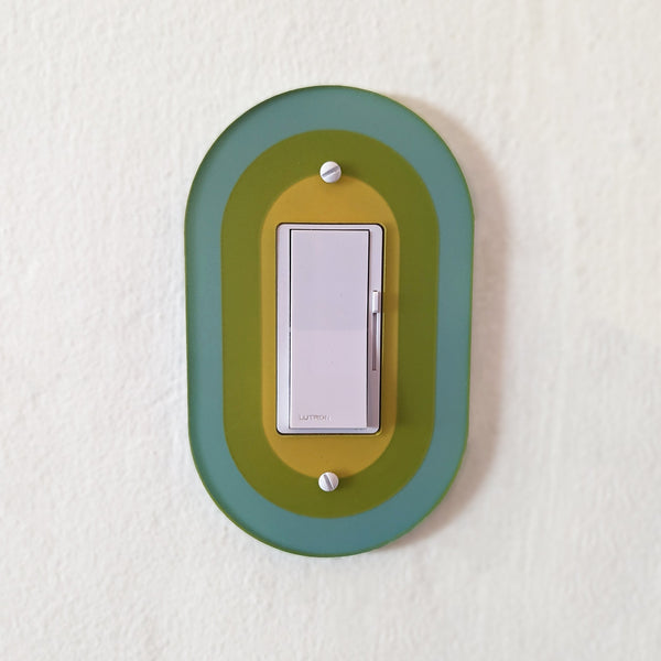 Retro Oval Quad Switch Plate Cover