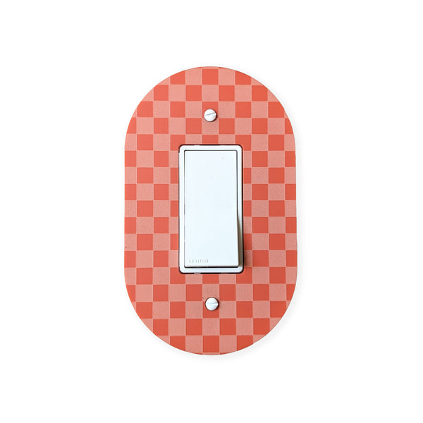 Checkered Oval Light Switch Plate Cover  - Multiple Options