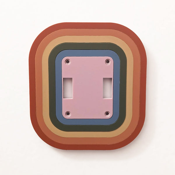 Retro Rainbow Double Light Switch Plate Cover
