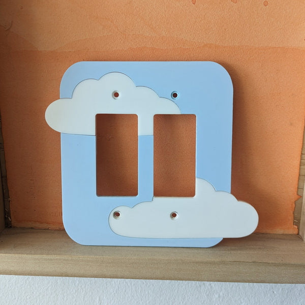 Floating Clouds Double Switch Plate Cover