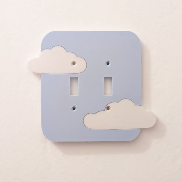 Floating Clouds Double Switch Plate Cover