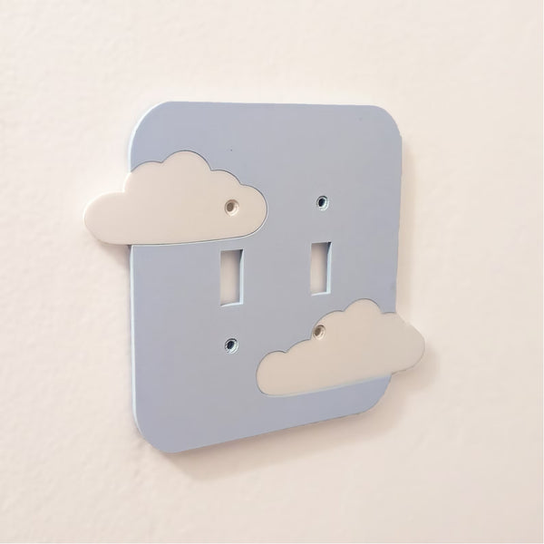 Floating Clouds Double Switch Plate Cover