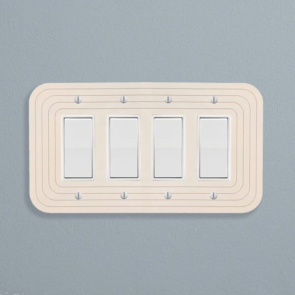 Minimalist Oval Quad Light Switch Plate Cover  - Multiple Options