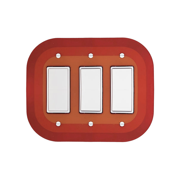 Retro Rounded Triple Light Switch Plate Cover  - Multiple Options