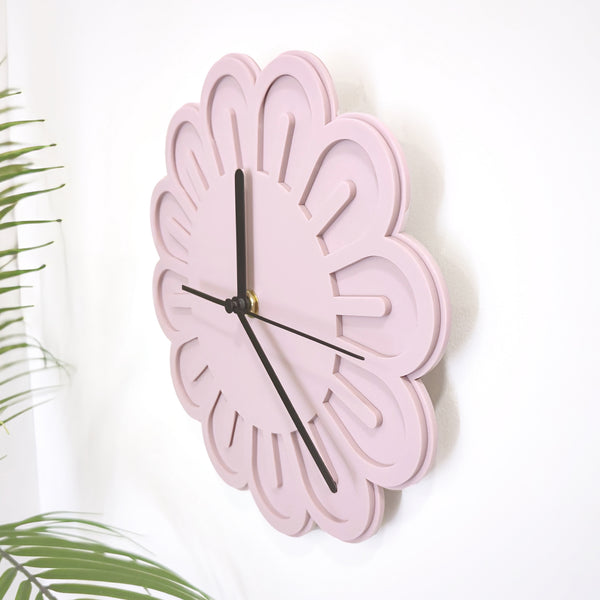 Flower Acrylic Wall Clock - Dusty Mauve