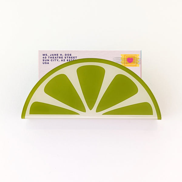 Lime Slice Acrylic Wall Mail Holder