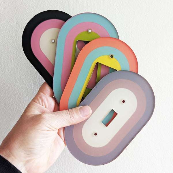 Retro Oval Quad Switch Plate Cover