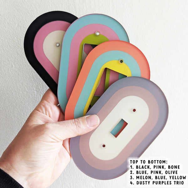 Retro Oval Quad Switch Plate Cover