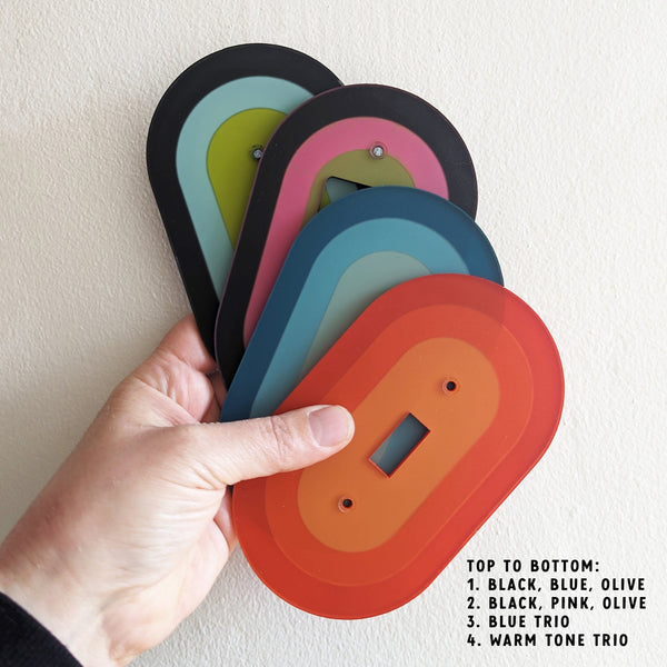 Retro Oval Quad Switch Plate Cover