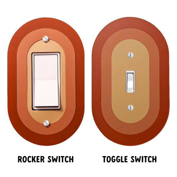 Retro Oval Quad Switch Plate Cover