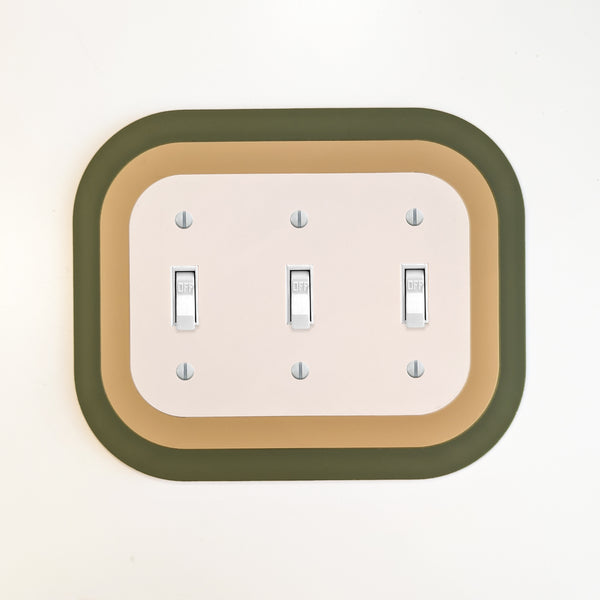 Retro Oval Triple Switch Plate Cover