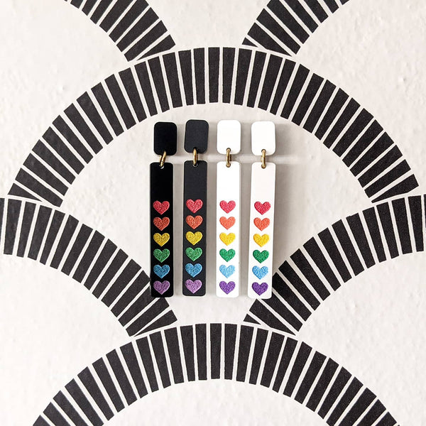 Rainbow Hearts Earrings