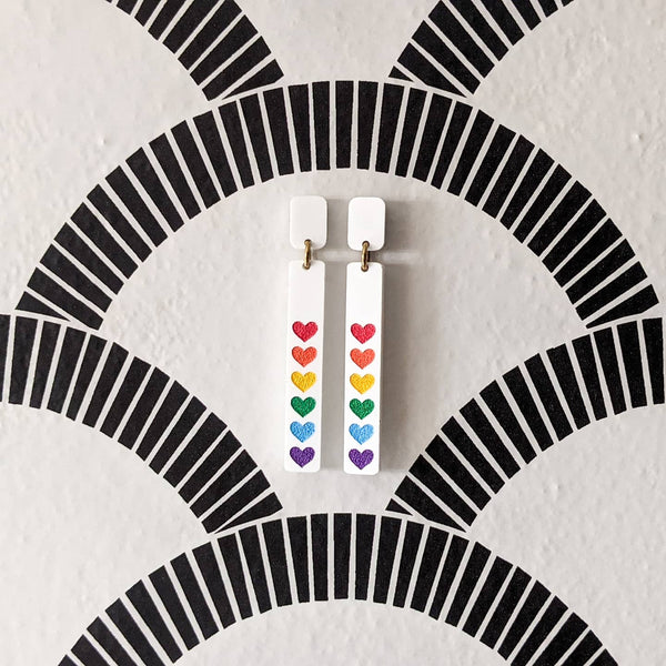 Rainbow Hearts Earrings