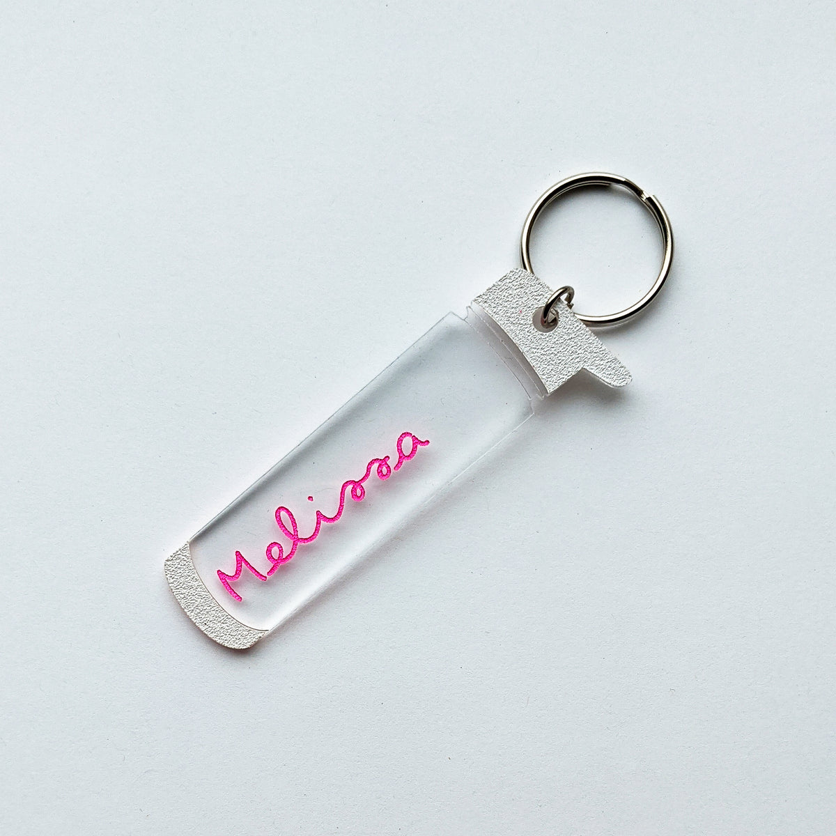 Personalized Name and Leaves Acrylic Keychain – Poppy and Honey Bee