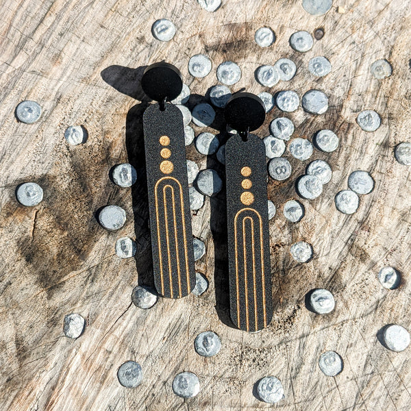 Dot and Drop Long Earrings