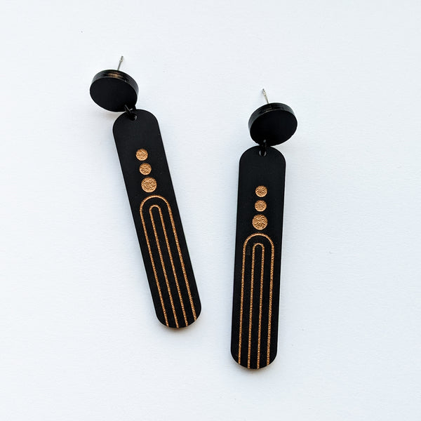 Dot and Drop Long Earrings