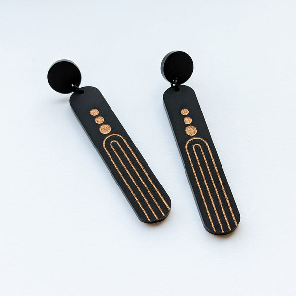 Dot and Drop Long Earrings