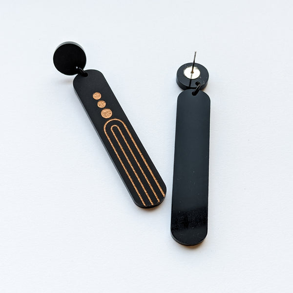 Dot and Drop Long Earrings