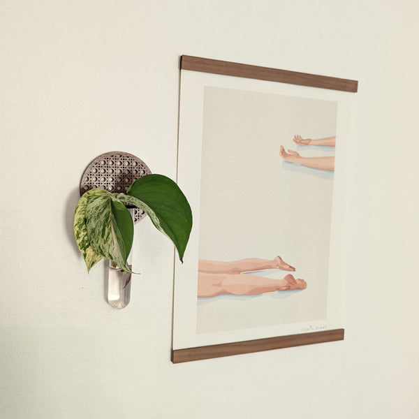 Wall Hanging Rattan Cane Circle Propagation Vase