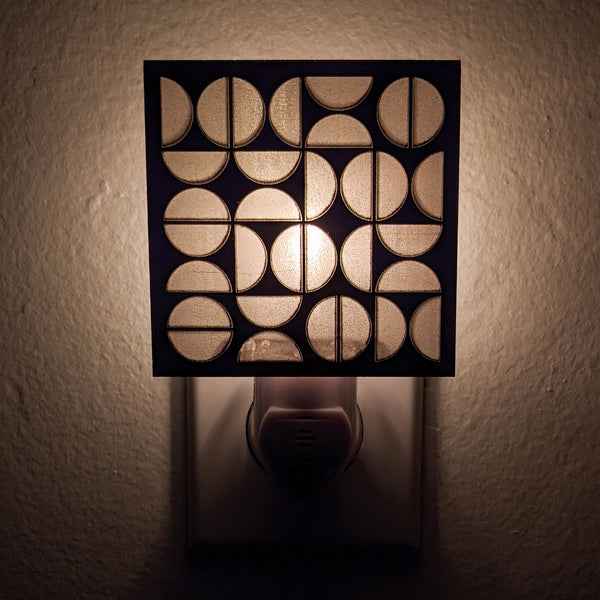 Bauhaus Semi-Circle Bronze Mirror Acrylic Night Light