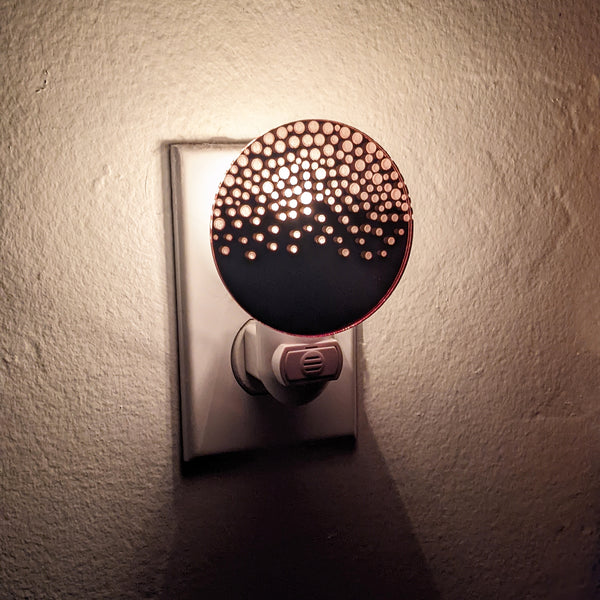 Raining Bubbles Rose Gold Mirrored Acrylic Night Light