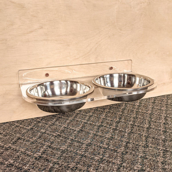 Double Wall Mounted Acrylic Pet Feeder