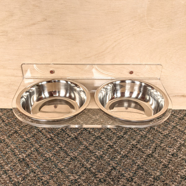 Double Wall Mounted Acrylic Pet Feeder