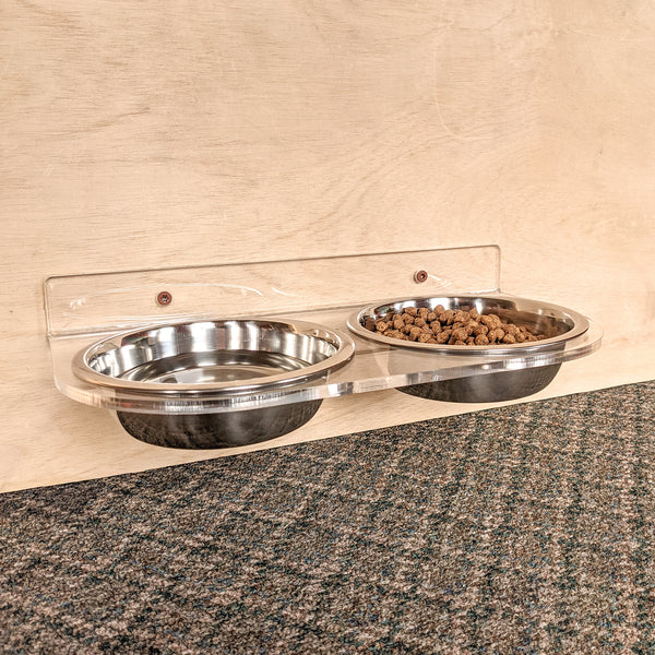 Double Wall Mounted Acrylic Pet Feeder