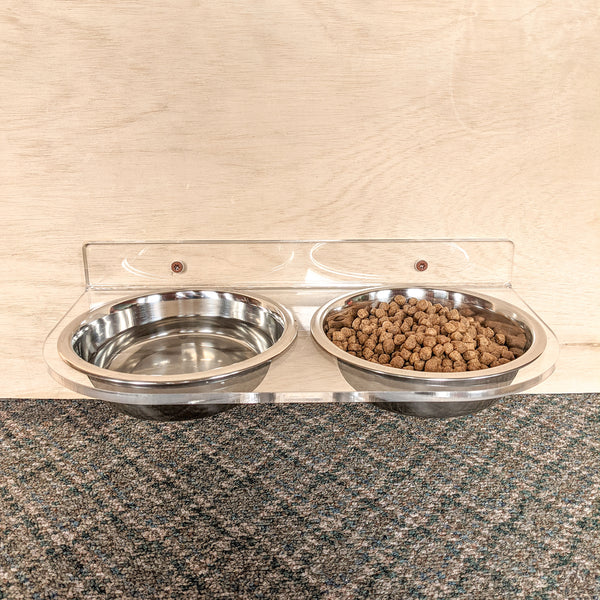 Double Wall Mounted Acrylic Pet Feeder