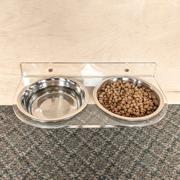 Double Wall Mounted Acrylic Pet Feeder